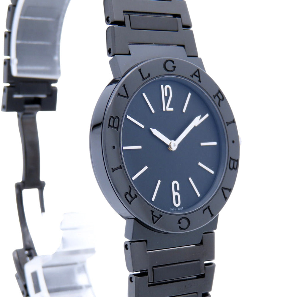 BVLGARI – BB33S Black DLC Coating – Quartz Watch – 33mm – Stainless Steel – Black Dial – 100% Authentic ✨Excellent, Near Unused Condition Pre-Owned