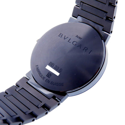 BVLGARI – BB33S Black DLC Coating – Quartz Watch – 33mm – Stainless Steel – Black Dial – 100% Authentic ✨Excellent, Near Unused Condition Pre-Owned