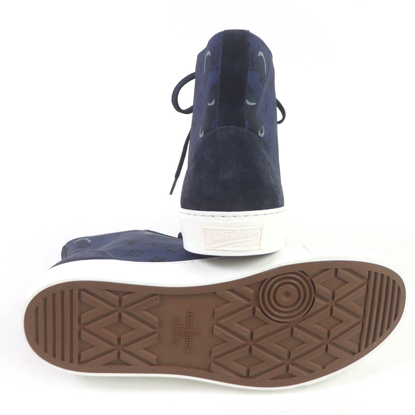 LOUIS VUITTON – High Cut Sneakers – Tattoo Line  – Navy – 2009 –100% Authentic ✨Hardly used, excellent Pre-Owned