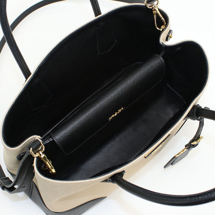 PRADA – 2-Way Canapa Tote – Beige Canvas – 2011 – 100% Authentic ✨Excellent, with light use Pre-Owned Condition