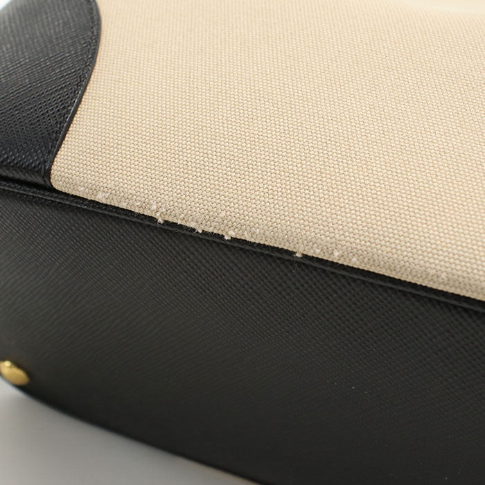 PRADA – 2-Way Canapa Tote – Beige Canvas – 2011 – 100% Authentic ✨Excellent, with light use Pre-Owned Condition