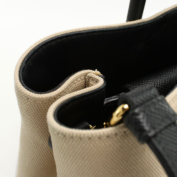 PRADA – 2-Way Canapa Tote – Beige Canvas – 2011 – 100% Authentic ✨Excellent, with light use Pre-Owned Condition