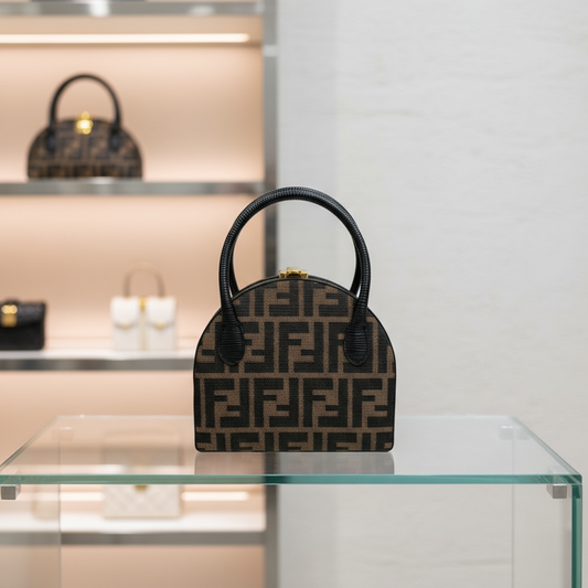 FENDI – Zucca Line Handbag – Brown Canvas –