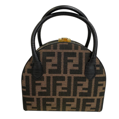 FENDI – Vintage Handbag – Zucca Monogram – Brown Canvas – 2000s – 100% Authentic ✨Excellent Pre-Owned with light use Condition