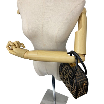 FENDI – Vintage Handbag – Zucca Monogram – Brown Canvas – 2000s – 100% Authentic ✨Excellent Pre-Owned with light use Condition