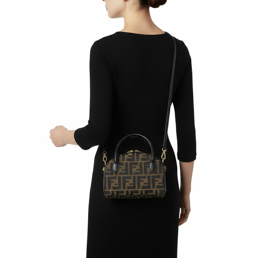 FENDI – Zucca Line Handbag – Brown Canvas –