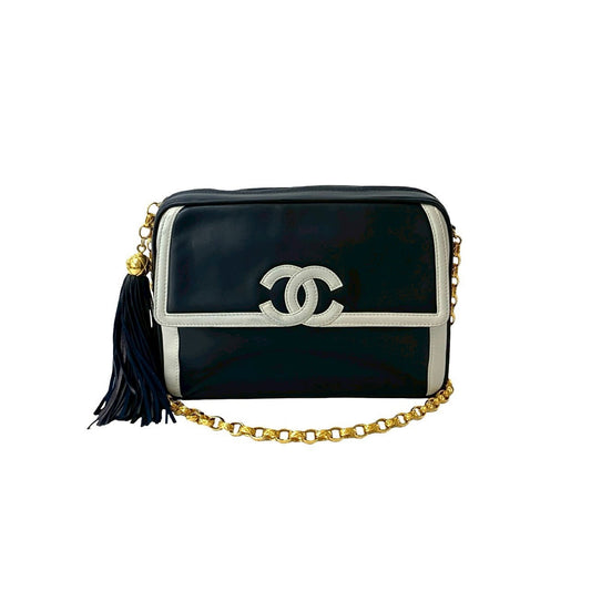 Chanel Coco Mark – 2nd Series – Navy Lambskin – 100% Authentic ✨Very Good Pre-Owned Condition