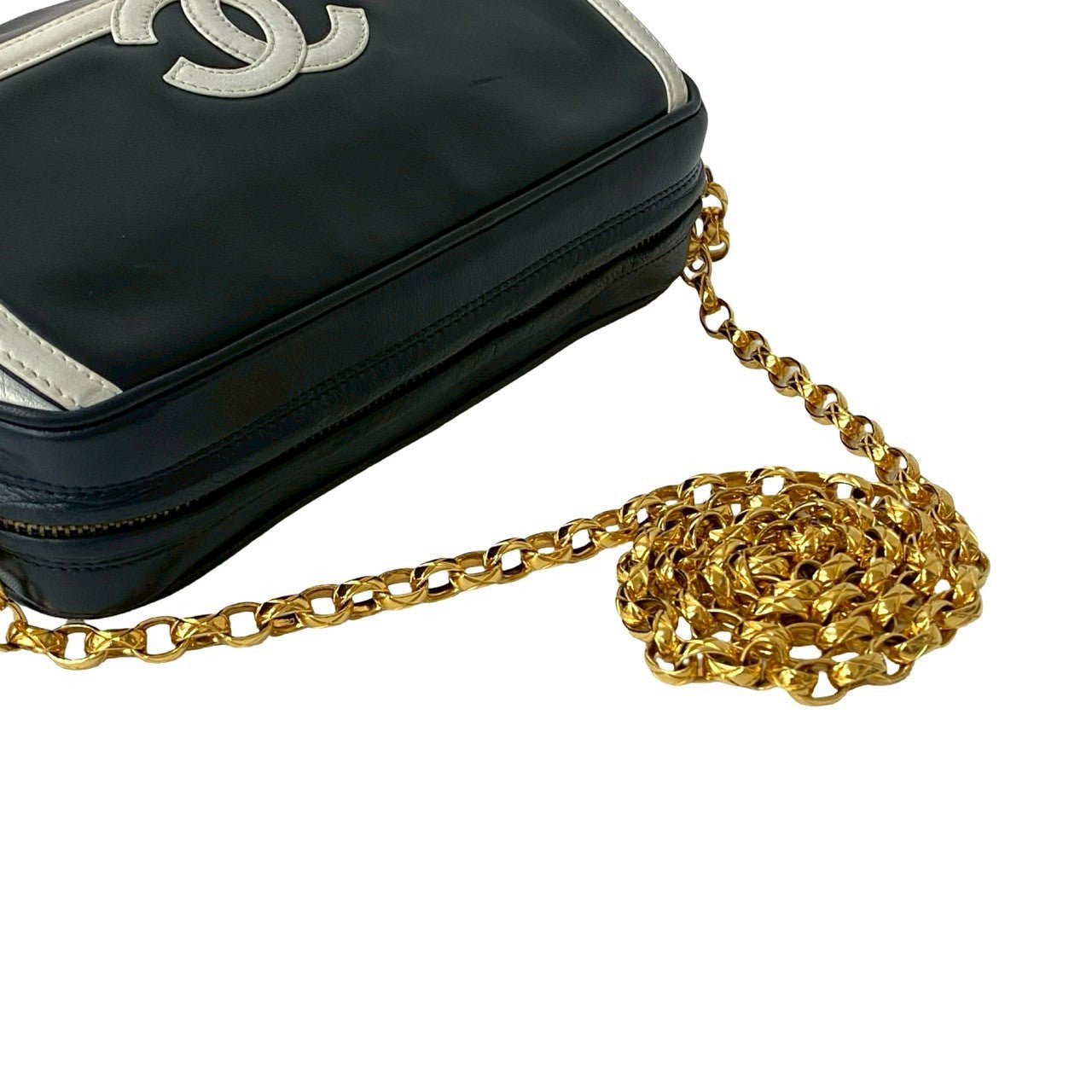 Chanel Coco Mark – 2nd Series – Navy Lambskin – 100% Authentic ✨Very Good Pre-Owned Condition