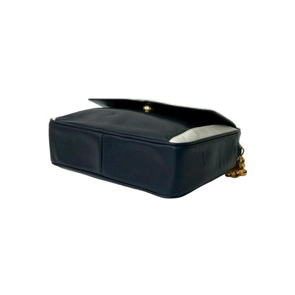 Chanel Coco Mark – 2nd Series – Navy Lambskin – 100% Authentic ✨Very Good Pre-Owned Condition
