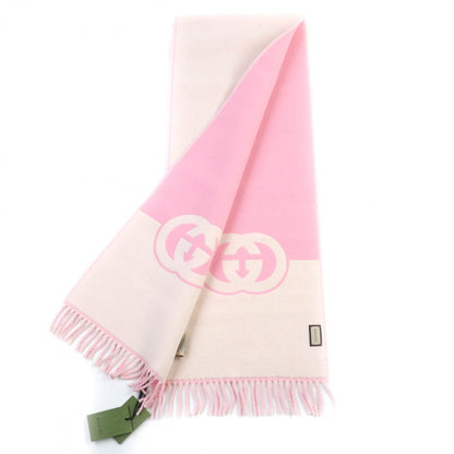 GUCCI – Scarf – Ivory Pink Wool & Cashmere – 100% Authentic Pre-Owned ✨Unused Condition