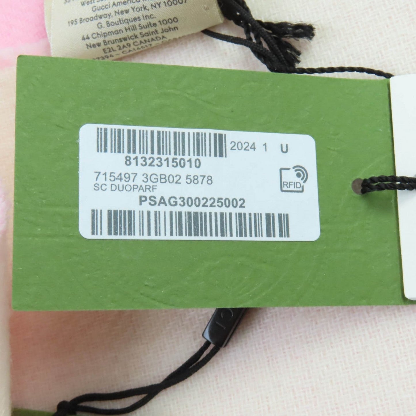 GUCCI – Scarf – Ivory Pink Wool & Cashmere – 100% Authentic Pre-Owned ✨Unused Condition