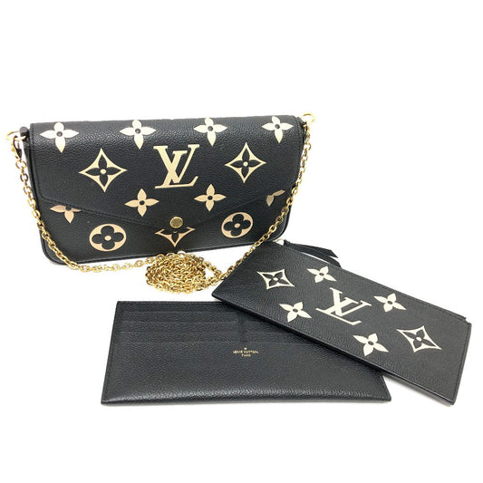 LOUIS VUITTON – Pochette Felice – Monogram Ann Platt Black Leather – 100% Authentic ✨Excellent Pre-Owned Condition