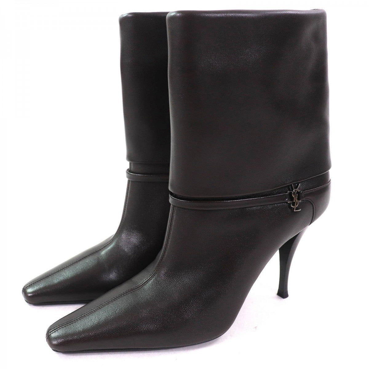 SAINT LAURENT Ricky Short Boots  Black Leather – Women’s 38 – 100% Authentic Excellent Pre-Owned Condition ~27% MSRP