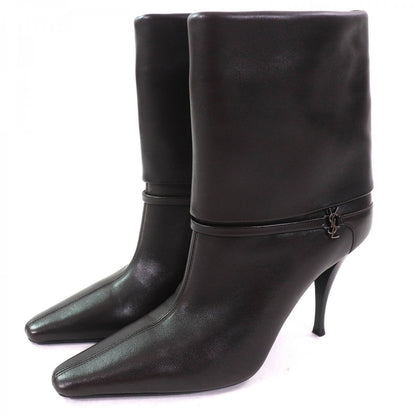 SAINT LAURENT Ricky Short Boots  Black Leather – Women’s 38 – 100% Authentic Excellent Pre-Owned Condition ~27% MSRP