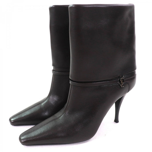 SAINT LAURENT Ricky Short Boots  Black Leather – Women’s 38 – 100% Authentic Excellent Pre-Owned Condition ~27% MSRP