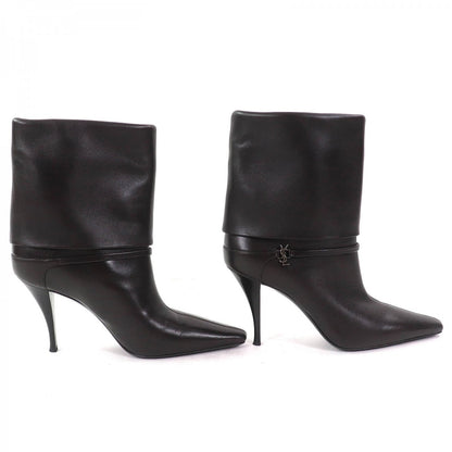 SAINT LAURENT Ricky Short Boots  Black Leather – Women’s 38 – 100% Authentic Excellent Pre-Owned Condition ~27% MSRP