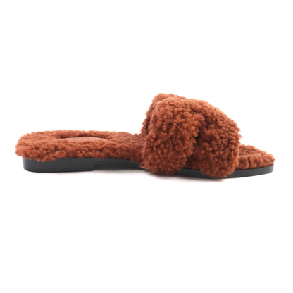 HERMES – Oran Sandals – Brown Mouton – Size 37 – 100% Authentic Pre-Owned✨ Unused/Excellent Condition ~20% MSRP