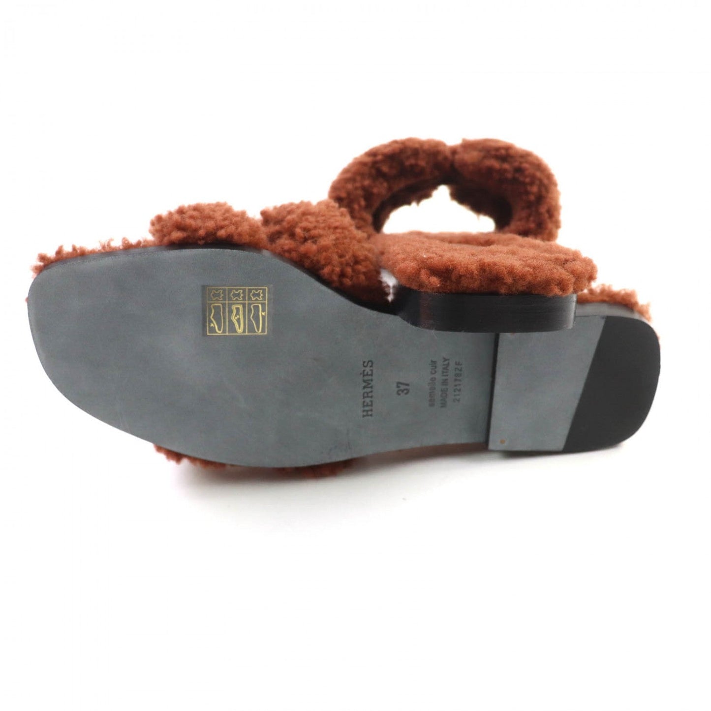 HERMES – Oran Sandals – Brown Mouton – Size 37 – 100% Authentic Pre-Owned✨ Unused/Excellent Condition ~20% MSRP
