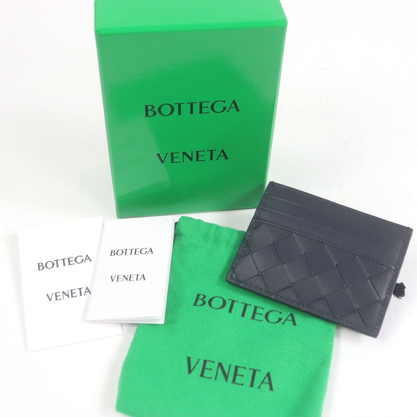 Bottega Veneta Card Case Navy 100% Authentic ✨Unused Excellent pre owned Condition✨~23 % MSRP