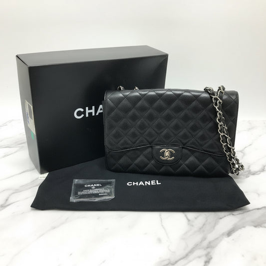 Chanel Black Caviar Leather with Gold-Tone Hardware