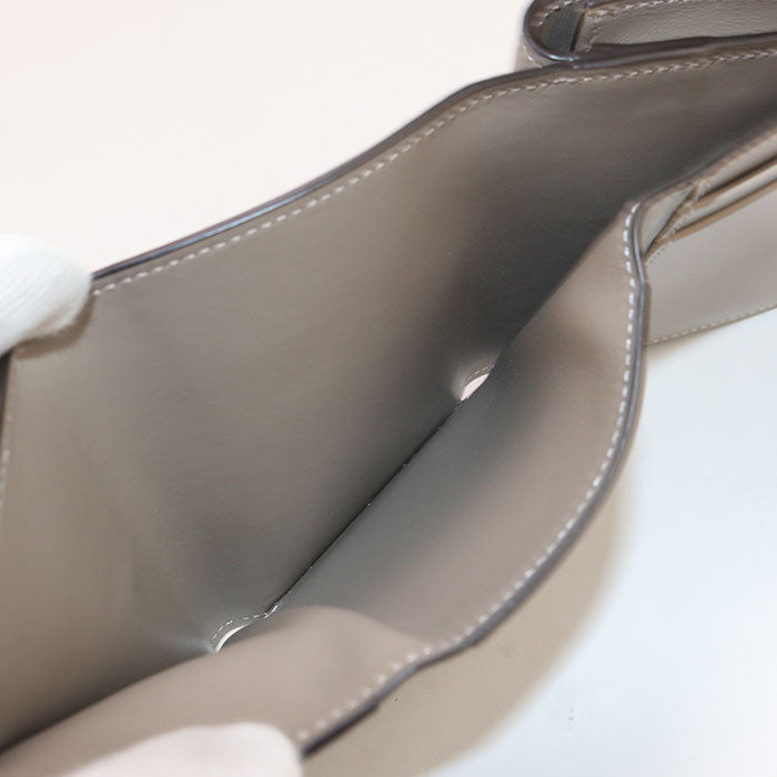 FENDI – FF Diamond Three-Fold Wallet – Gray Leather –