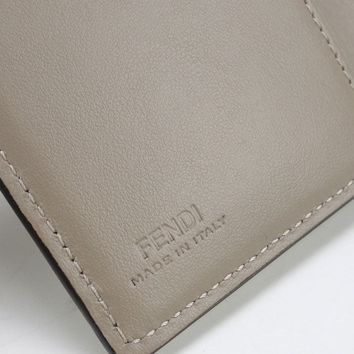 FENDI – FF Diamond Three-Fold Wallet – Gray Leather –
