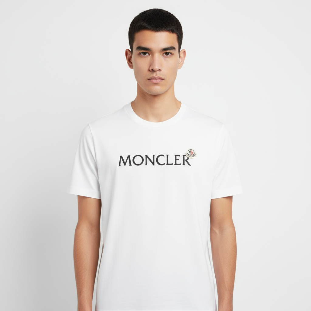 Moncler – Short Sleeve T-Shirt – Logo White –Men’s– XXXL
