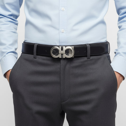 Salvatore Ferragamo – Reversible Belt men’s Size: 90 Black & Dark Brown Leather