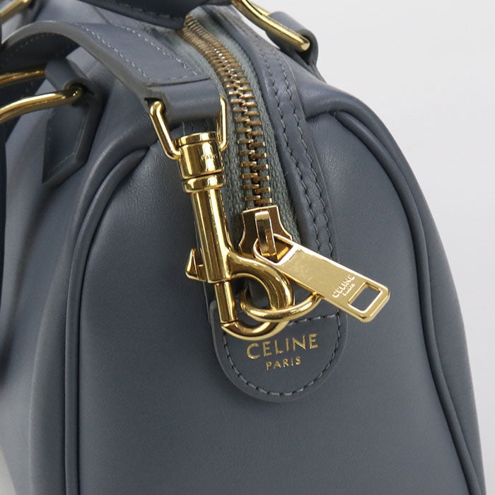 CELINE – Small Boston Handbag – Blue Smooth Calfskin Leather –