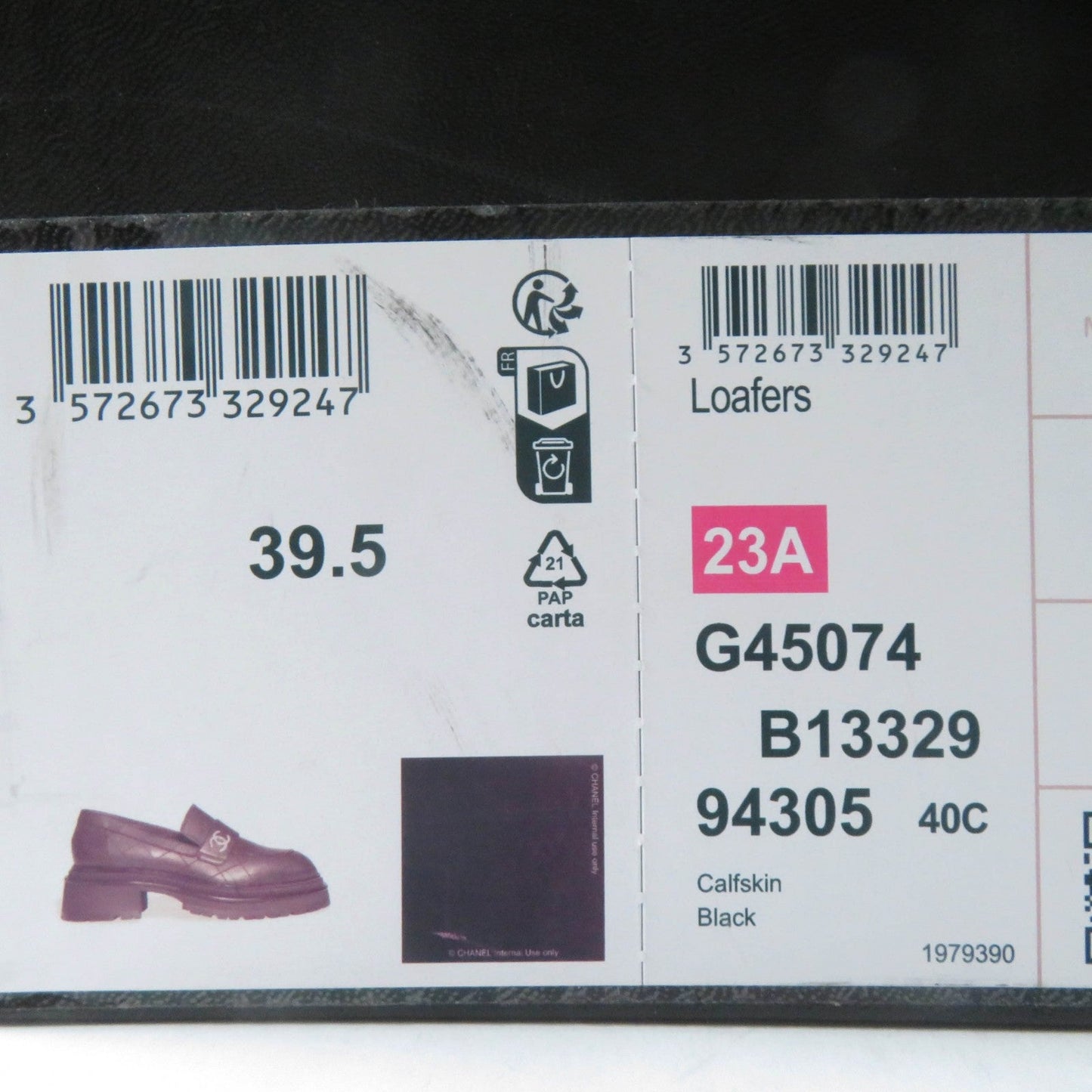 Chanel Matelassé Loafers size 39.5