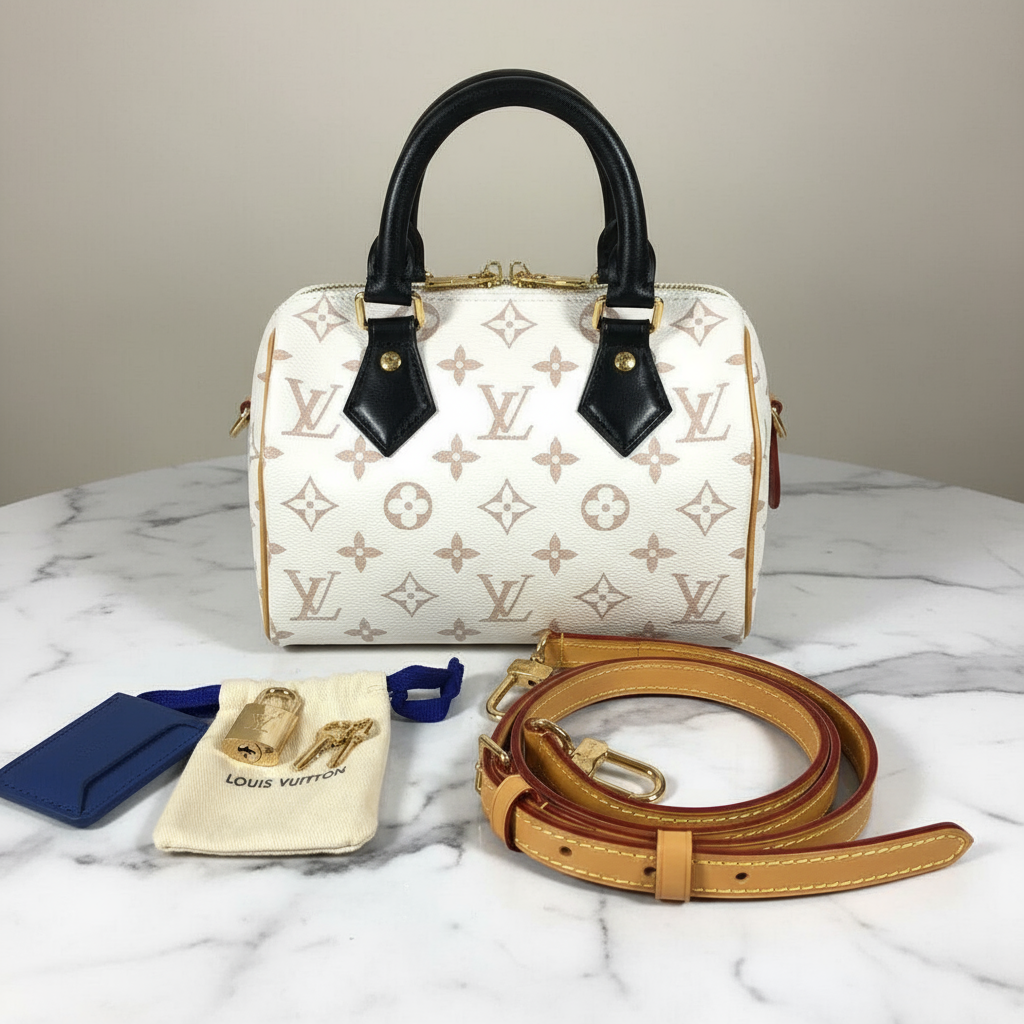 LOUIS VUITTON – Speedy Bandoulière 20 – Monogram Dune Canvas Unused