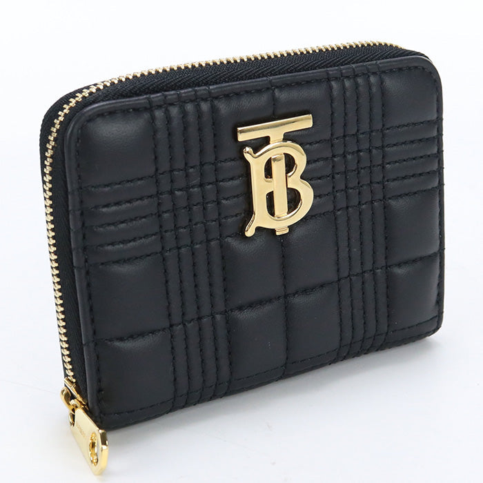 BURBERRY – Black Quilted Roller Zip Coin Case Wallet
