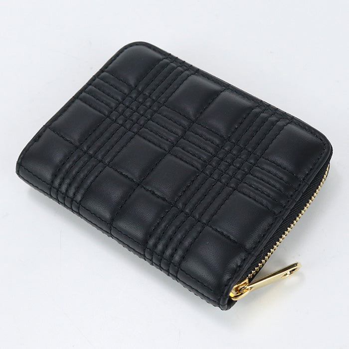 BURBERRY – Black Quilted Roller Zip Coin Case Wallet