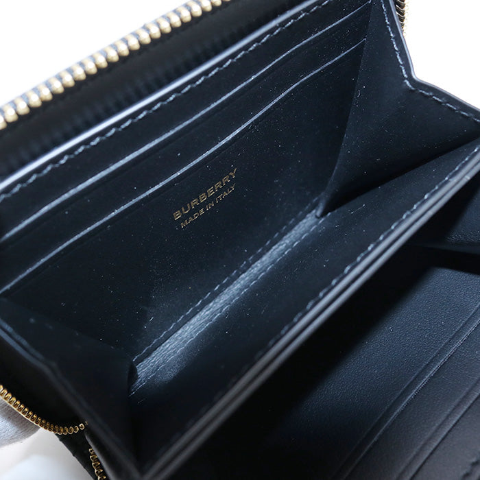 BURBERRY – Black Quilted Roller Zip Coin Case Wallet