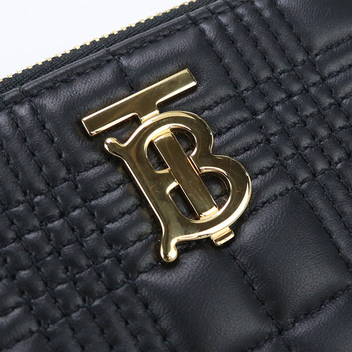BURBERRY – Black Quilted Roller Zip Coin Case Wallet