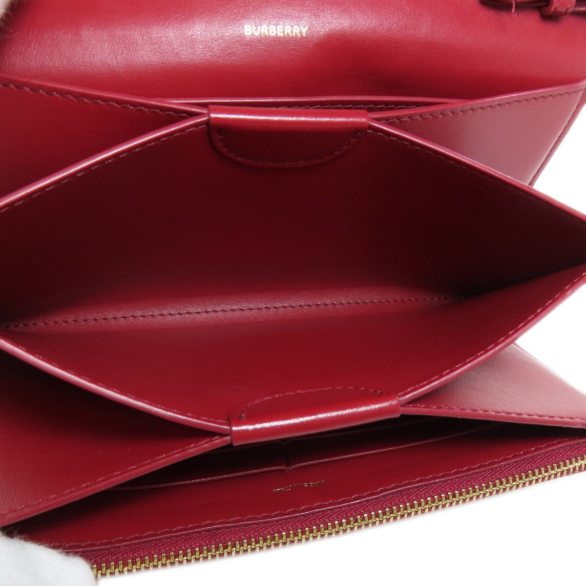 BURBERRY – Long Shoulder Wallet – Red Leather –