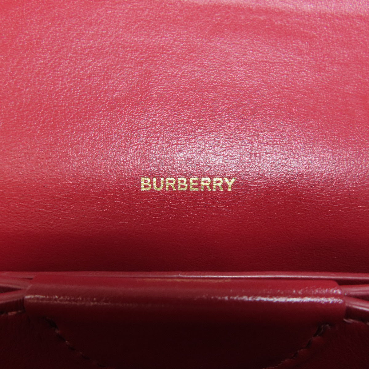 BURBERRY – Long Shoulder Wallet – Red Leather –