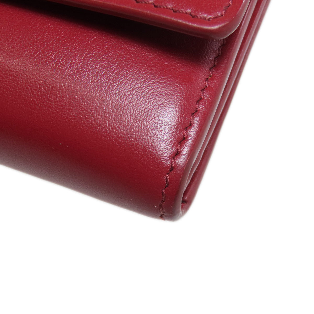 BURBERRY – Long Shoulder Wallet – Red Leather –