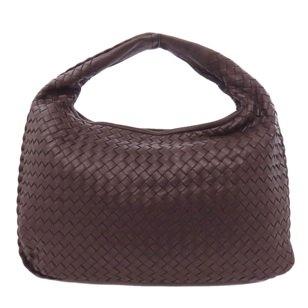 BOTTEGA VENETA – Intrecciato “One Belt” Shoulder Bag – Brown Calfskin –