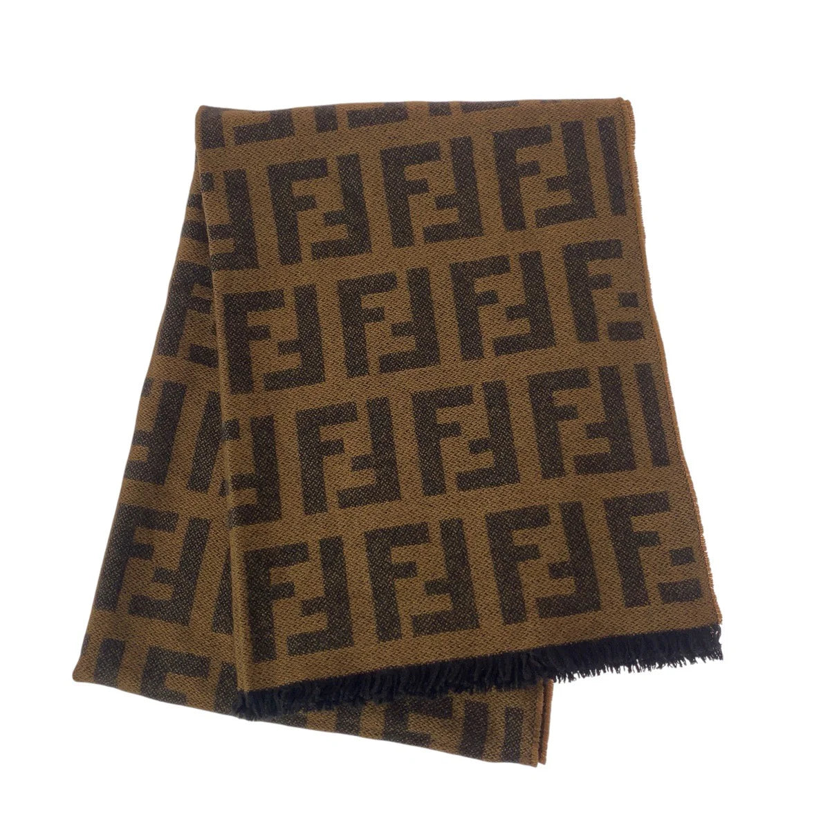 FENDI – Zucca Wool Stall / Muffler – Brown Wool