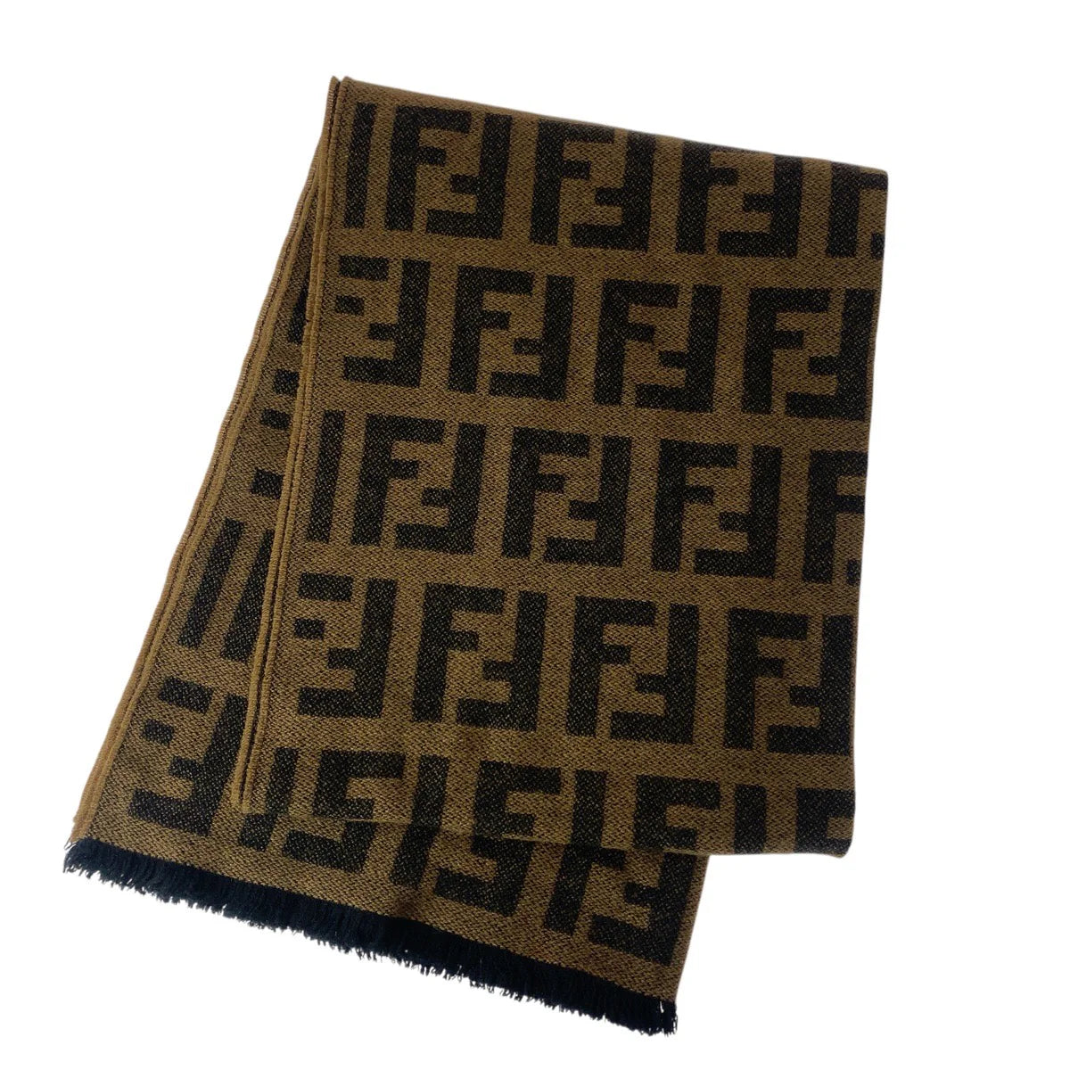 FENDI – Zucca Wool Stall / Muffler – Brown Wool
