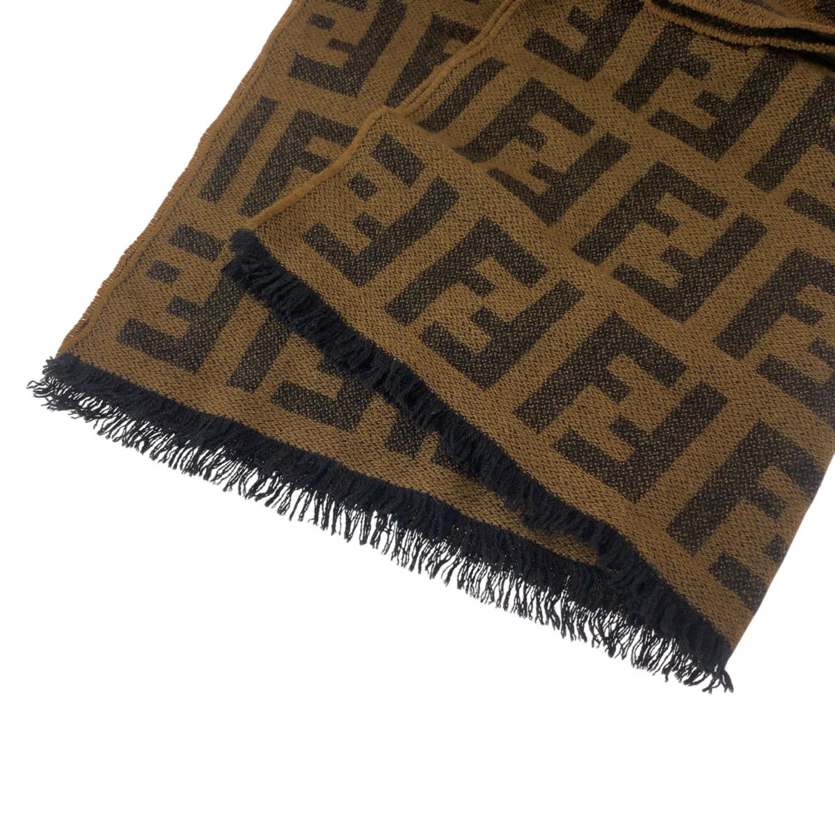 FENDI – Zucca Wool Stall / Muffler – Brown Wool