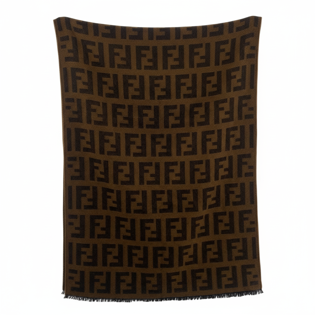 FENDI – Zucca Wool Stall / Muffler – Brown Wool