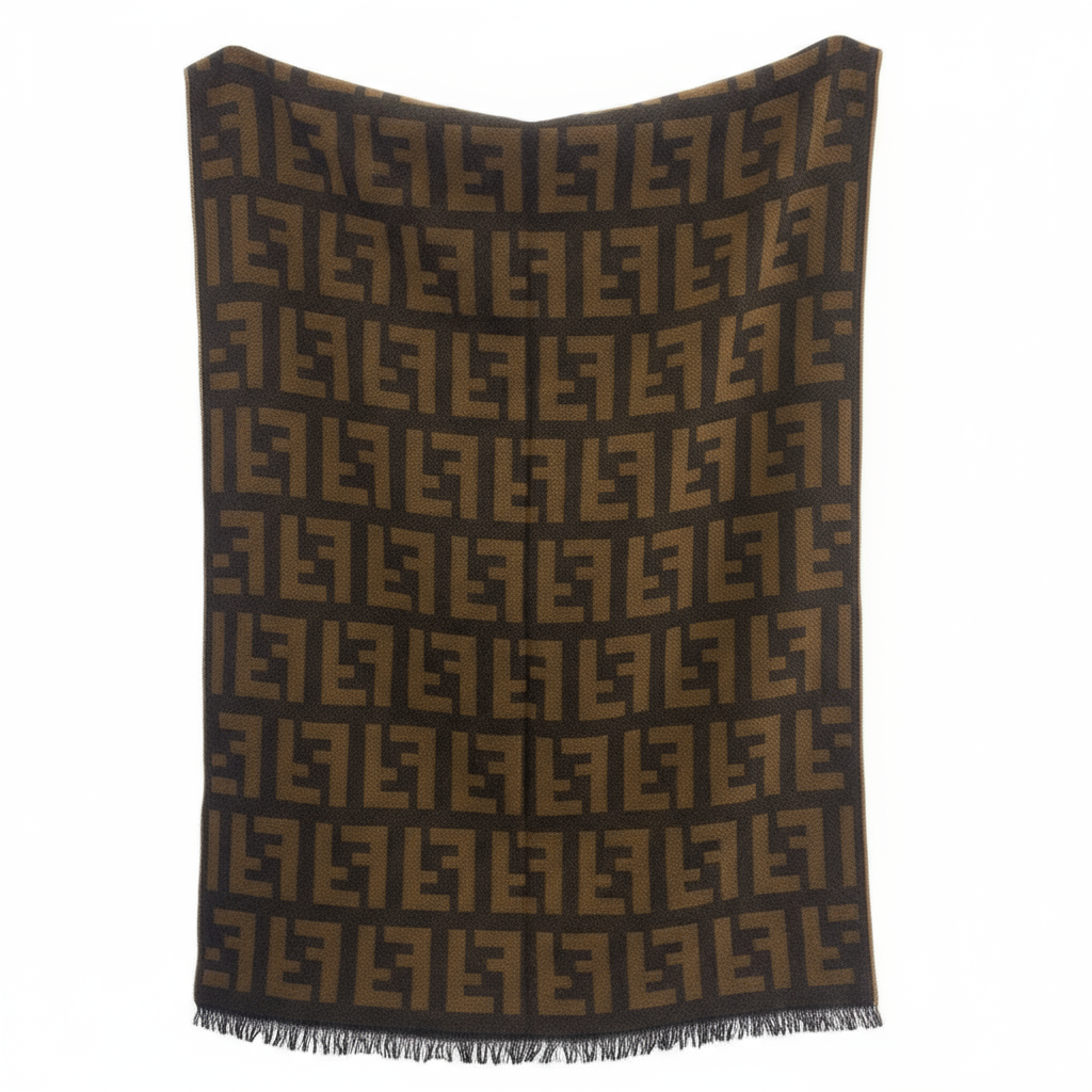 FENDI – Zucca Wool Stall / Muffler – Brown Wool
