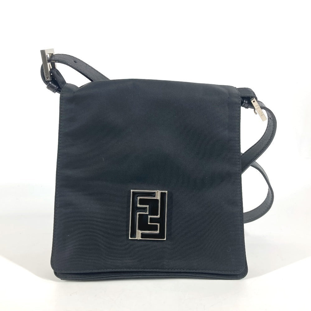 FENDI – FF Logo Nylon Shoulder Bag – Black