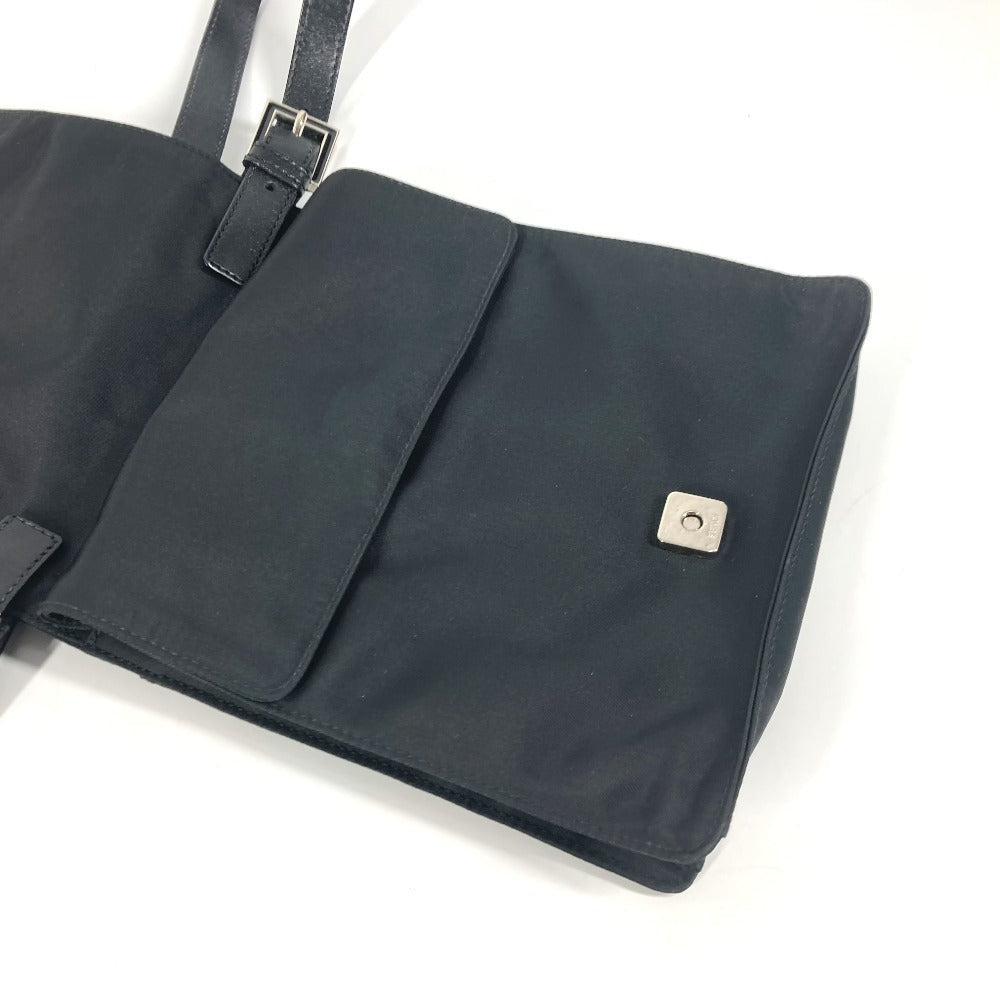 FENDI – FF Logo Nylon Shoulder Bag – Black