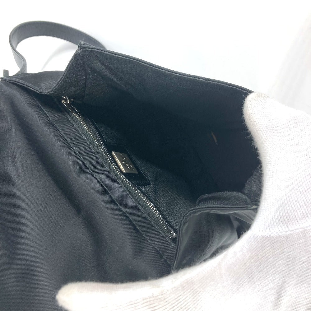 FENDI – FF Logo Nylon Shoulder Bag – Black