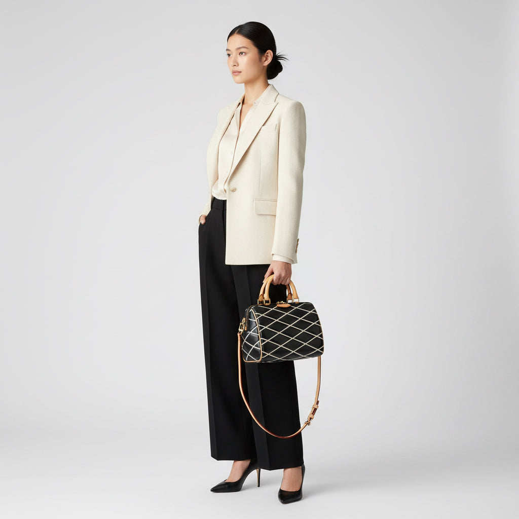 LOUIS VUITTON Martage Dock BB Black Lambskin