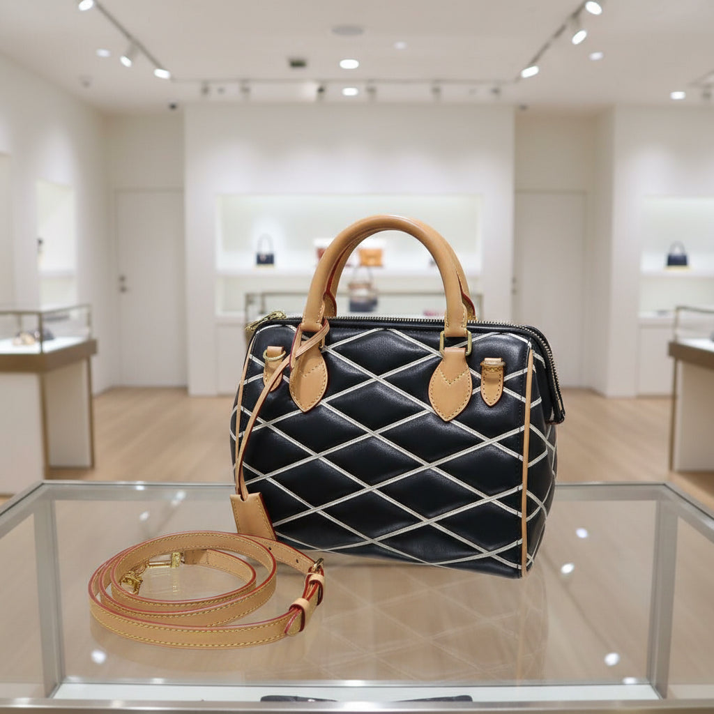 LOUIS VUITTON Martage Dock BB Black Lambskin