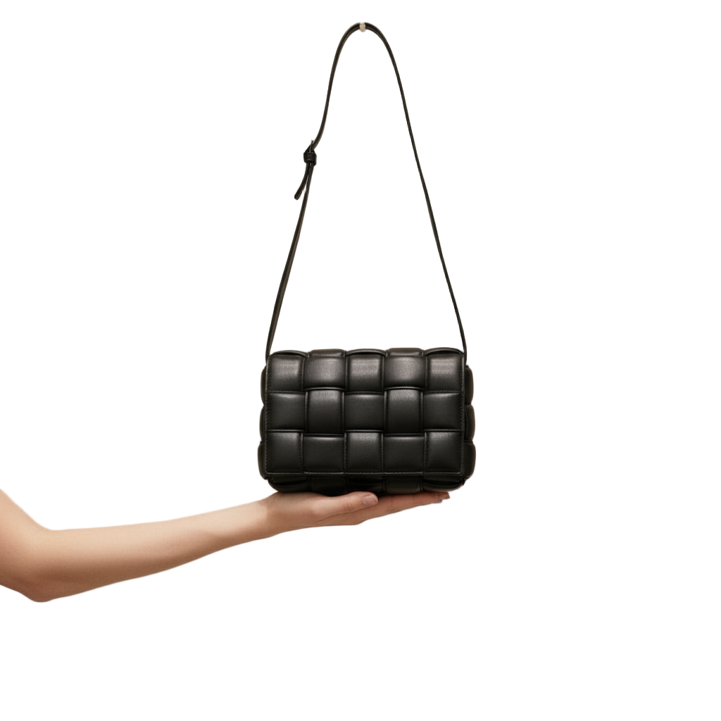 BOTTEGA VENETA – Padded Cassette Shoulder Bag – Black Leather –